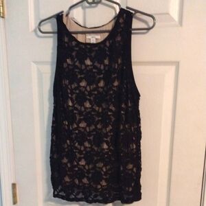 Black Lace Sleeveless Top